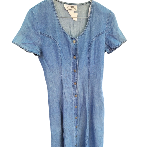 Vtg d.frank Jean Button Dress 4 Cottagecore - Picture 1 of 12